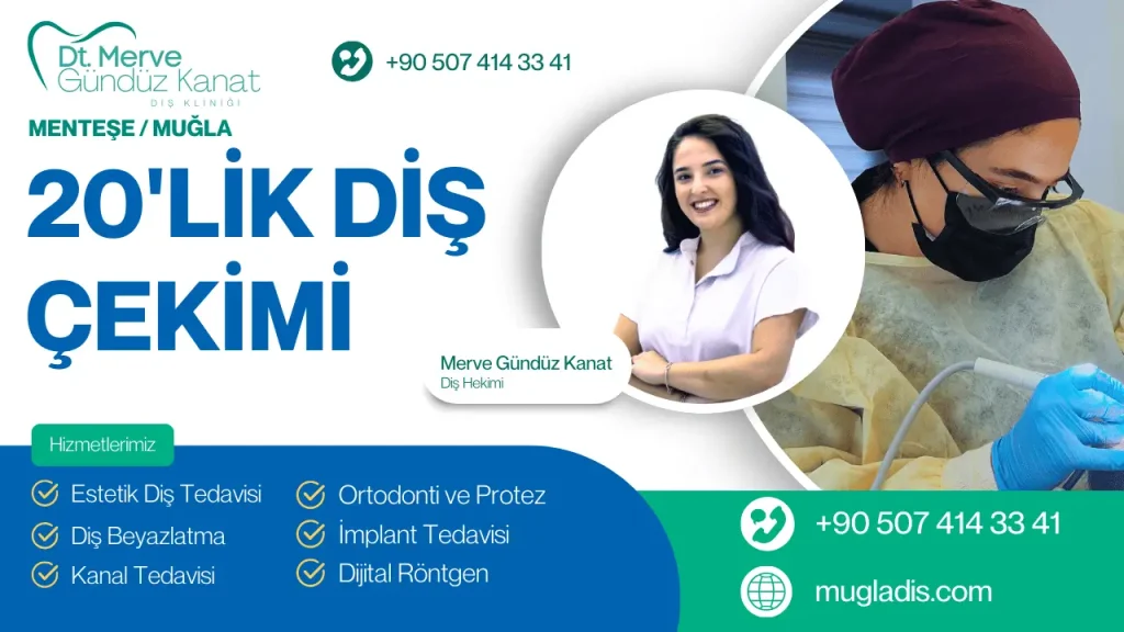 Muğla’da bir diş kliniğinde hastasına tedavi uygulayan diş hekimi.