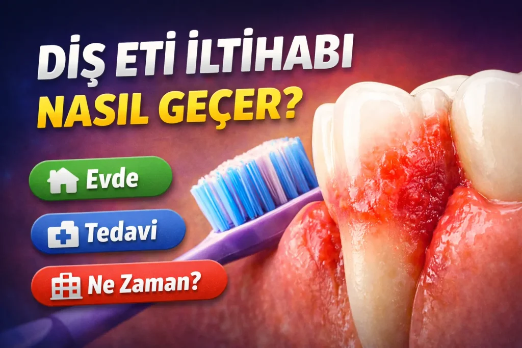 Diş eti iltihabı nasıl geçer? Kızarık ve şiş diş eti ile diş fırçası görseli
