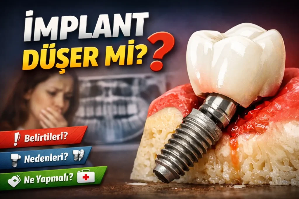 İmplant düşer mi? Gevşeyen ve düşme riski olan diş implantı görseli